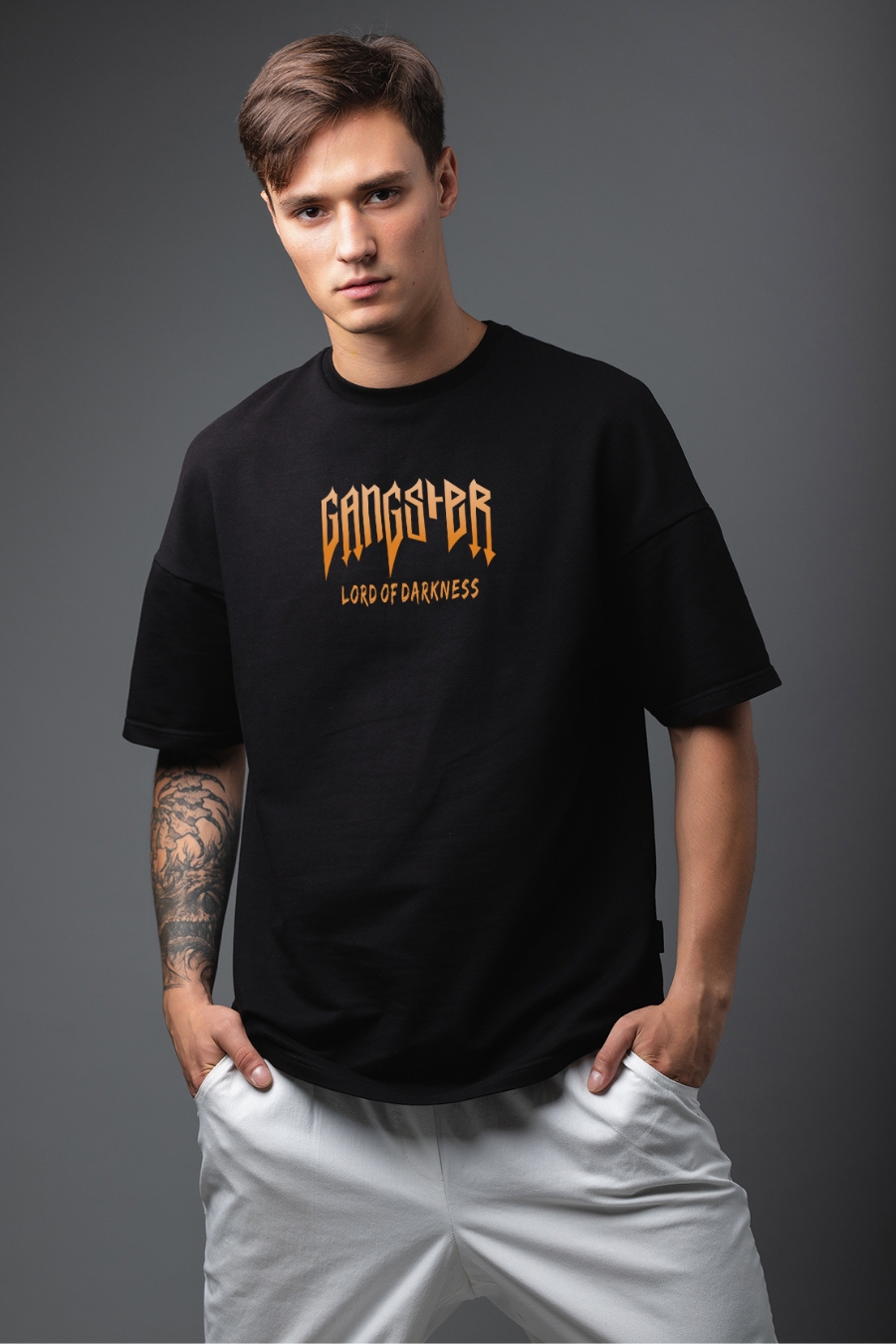 T-shirt Homme Darkside GANGSTER Skull, Noir, Taille M - Neuf Sans étiquette